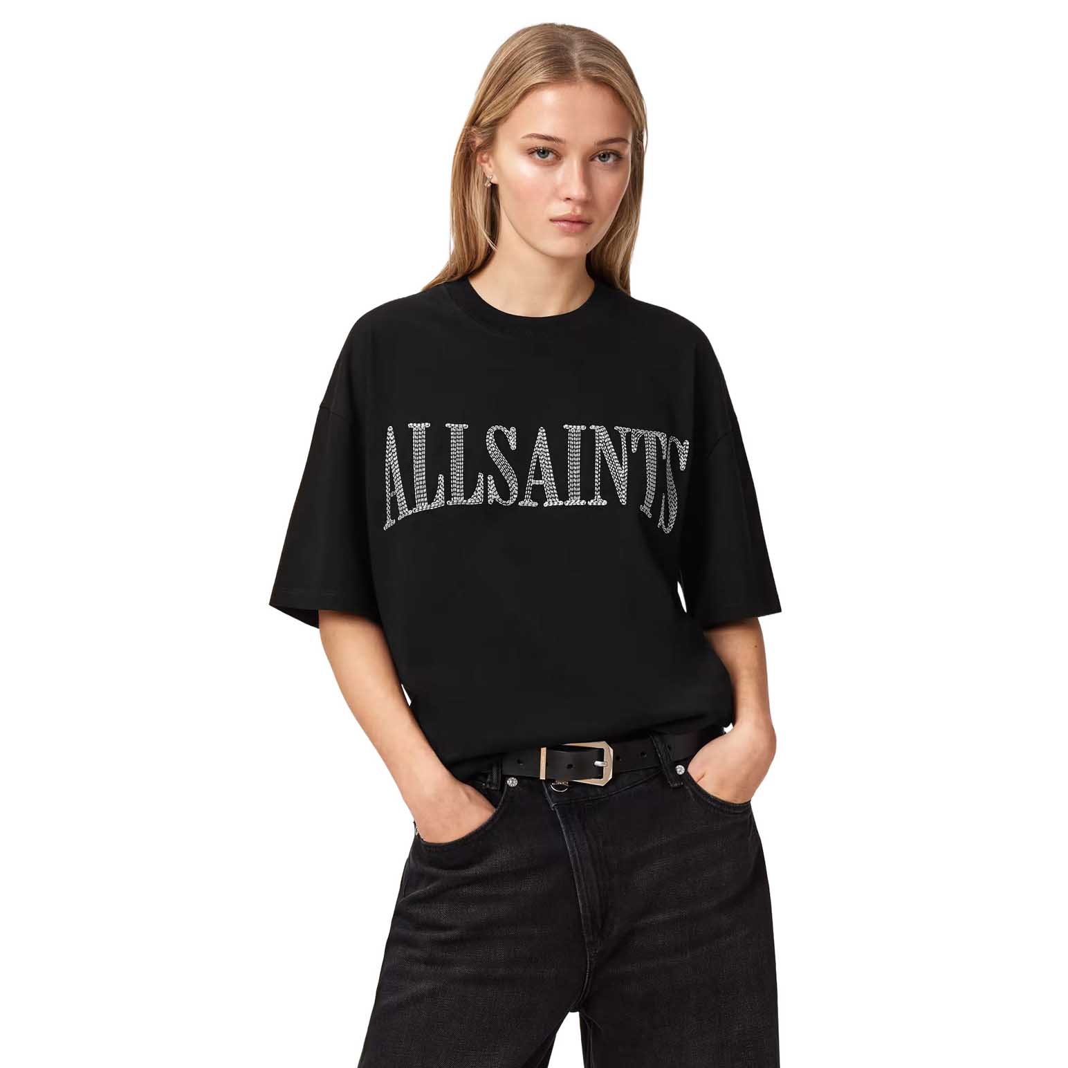 AllSaints Dash Etta Oversized Embroidered Tee